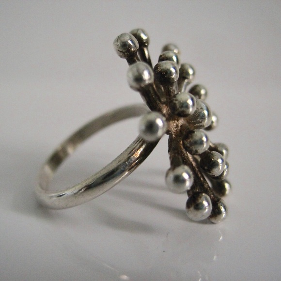 Vintage Sterling Silver Starburst Ring Size 6 - Picture 6 of 8